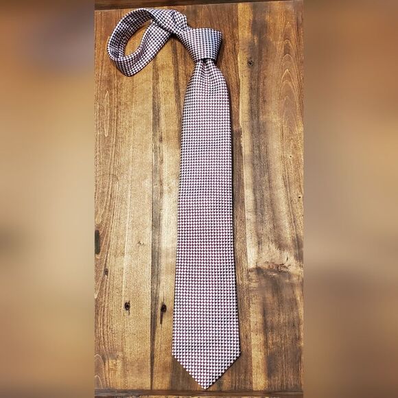 John W. Nordstrom diamond Check Men's Designer Neck Tie - Picture 2 of 6